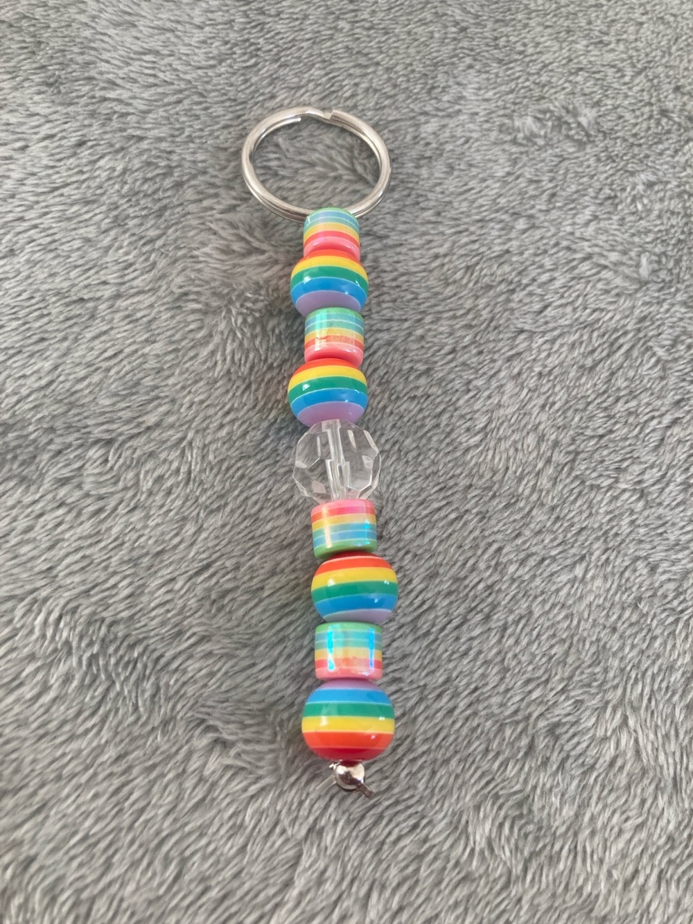 Rainbow beaded keychain